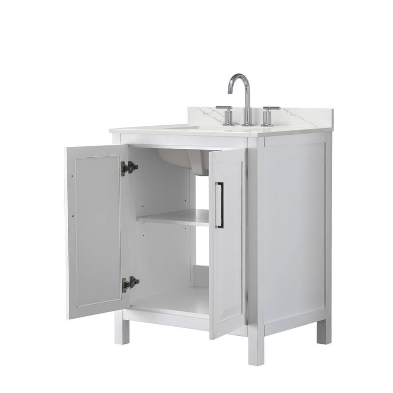 Daria 30-inch Single Vanity, 3 Hole Quartz Top