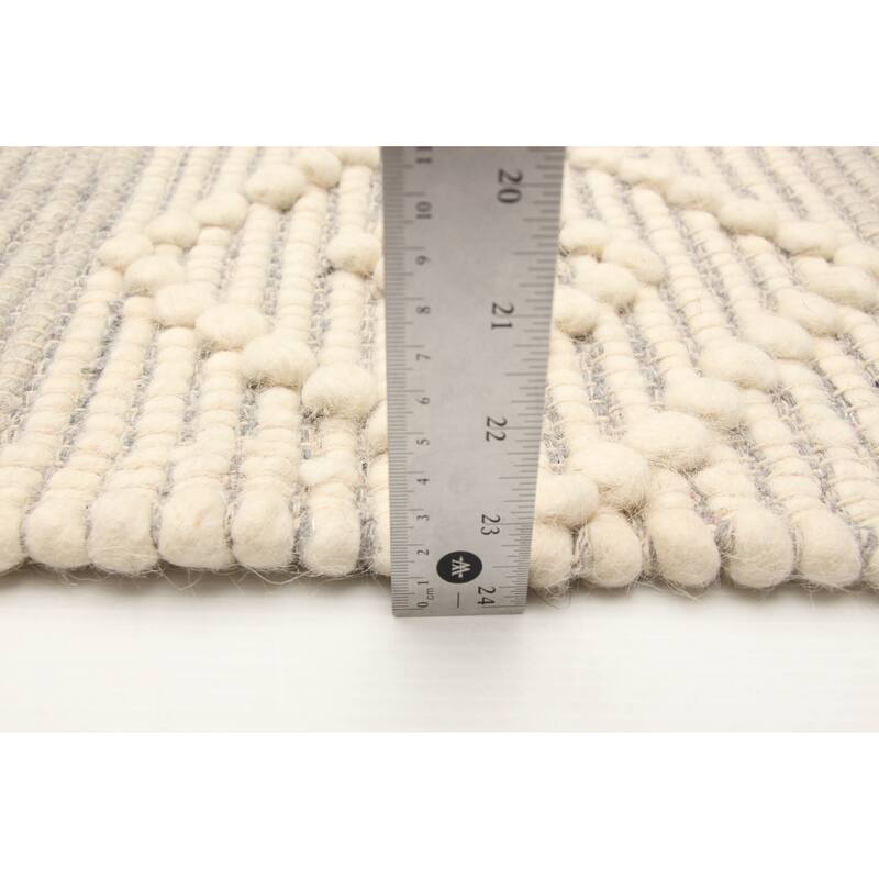 ECARPETGALLERY Braid weave Sienna Grey Wool Rug - 6'2 x 8'11