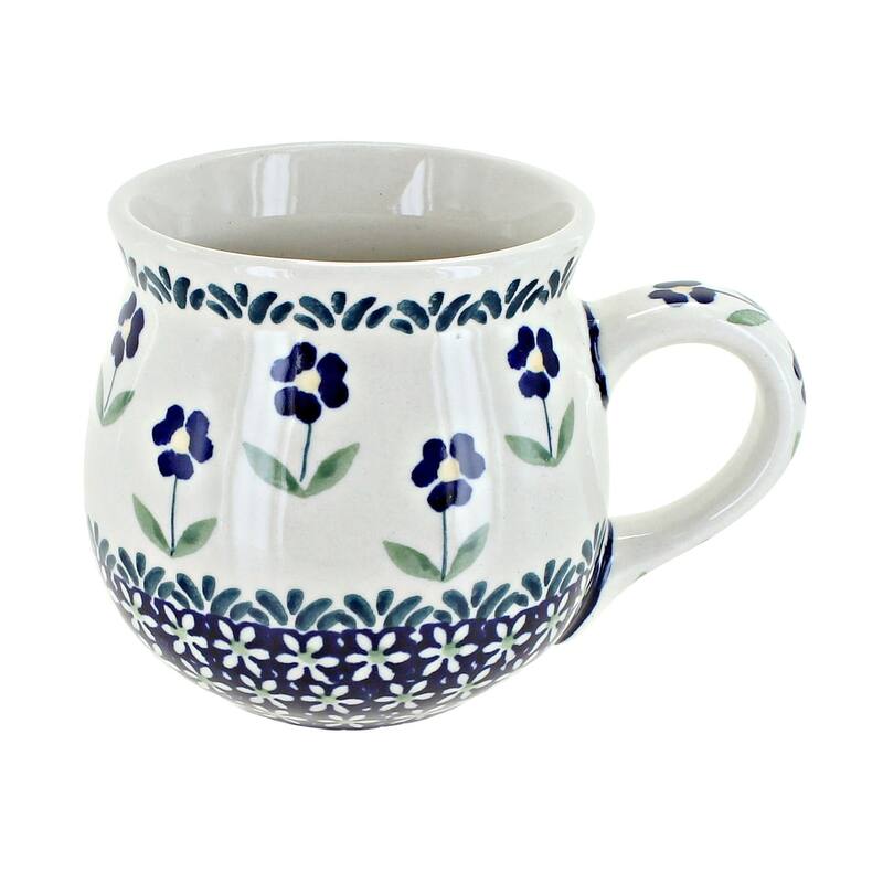 Blue Rose Polish Pottery K090 Manufaktura Bubble Mug - Blue Daisy
