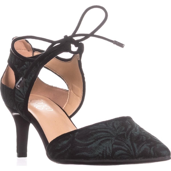 Franco Sarto Darlis Lace Up Dress Pumps, Green Fabric