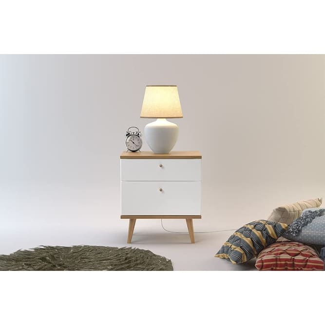 Midtown Concept 2-Drawer Nightstand Side Table Bedside Table Durable MDF Wood