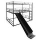preview thumbnail 4 of 4, Black Twin Metal House Loft Bed with Slide & Ladder