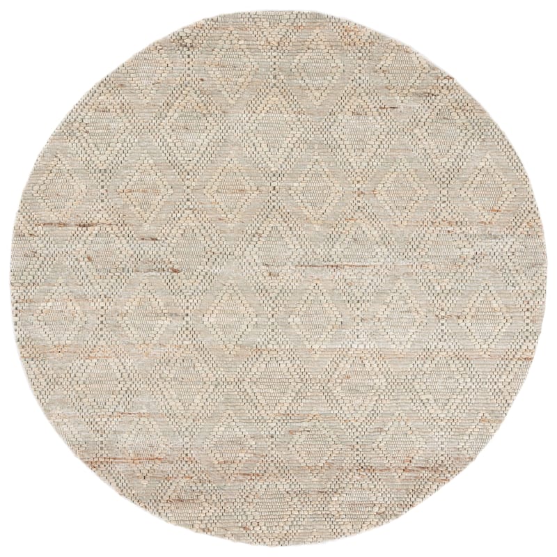 SAFAVIEH, Handmade Marbella Novica Jute Rug - 6' Round - Grey/Sage