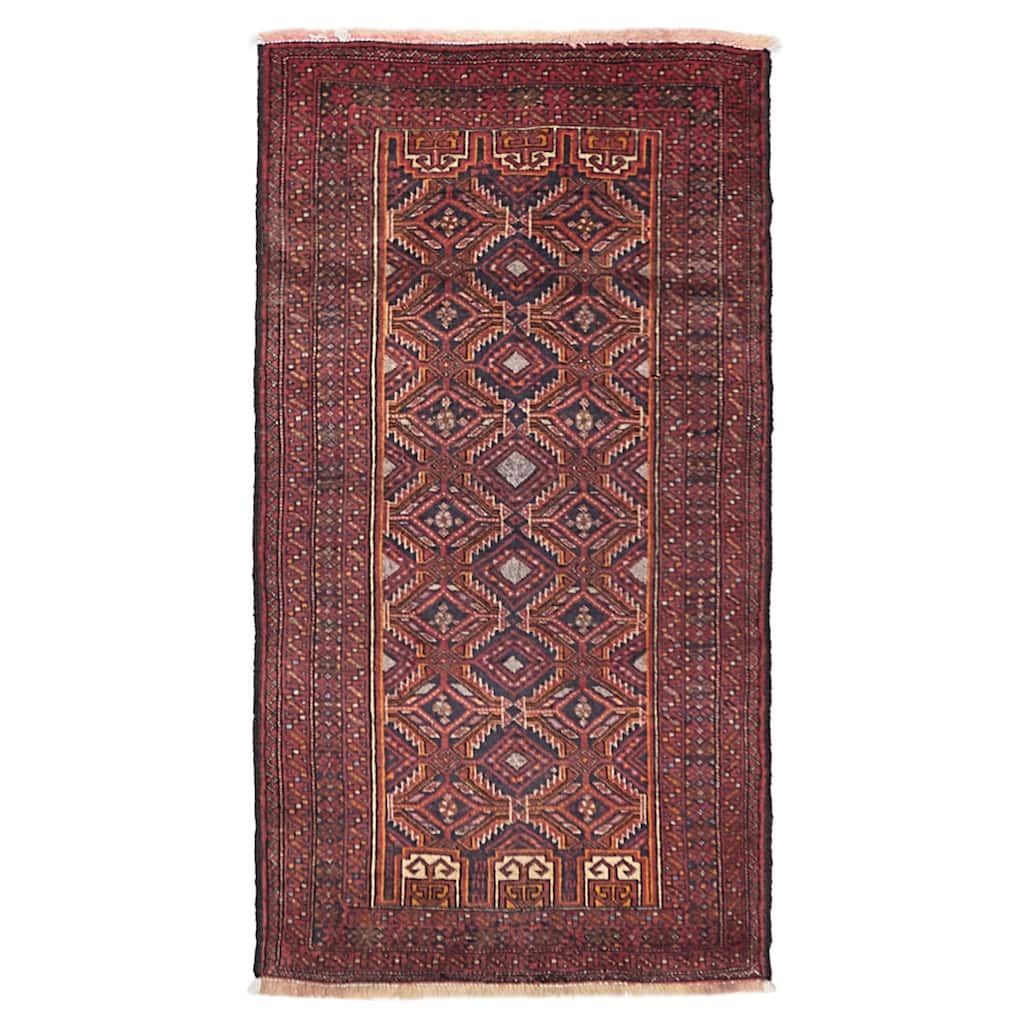 ECARPETGALLERY Hand-knotted Teimani Dark Navy, Red Wool Rug - 2'9 x 5'0