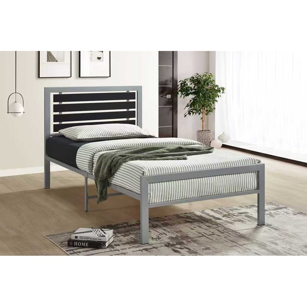 Metal Platform Bed Frame with Headboard and Footboard