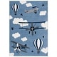 preview thumbnail 30 of 35, SAFAVIEH Carousel Kids Turi Airplane Rug 4' x 6' - Blue/Ivory - Rectangle