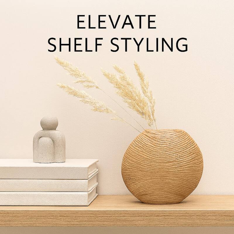 Aria Home Tan Speckled Ceramic Vase Modern Decorative Home Accent