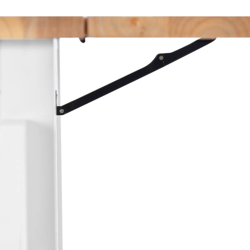 Kitchen cart with Rubber wood Drop-Leaf Countertop, Concealed sliding barn door adjustable height,Kitchen Island