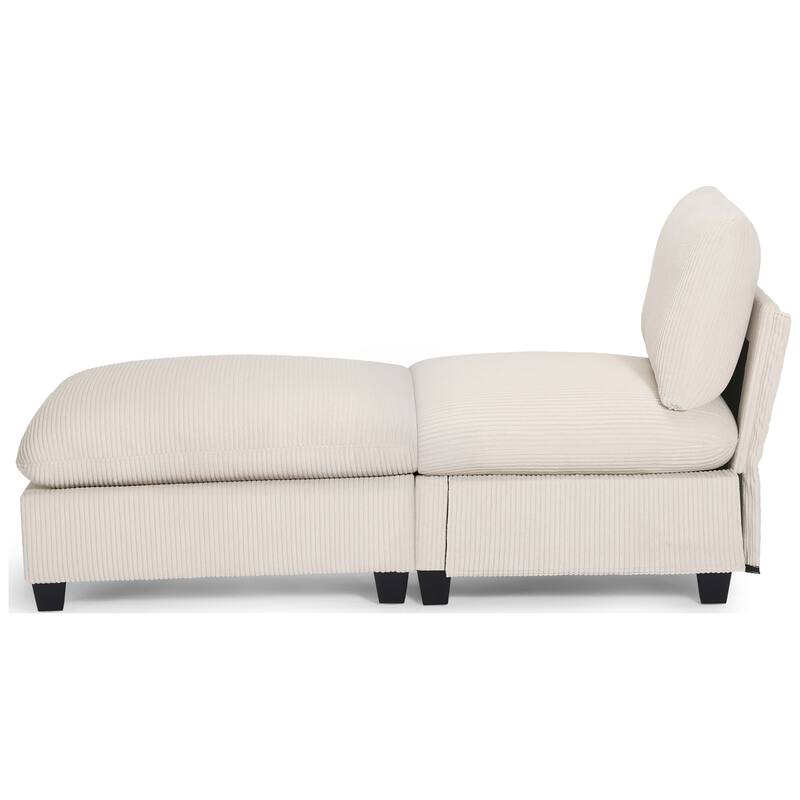 Hamilton Corduroy Upholstered Single Sofa Chair with Ottoman