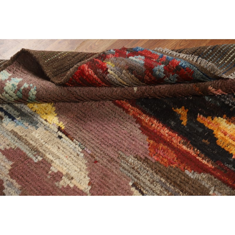 Abstract Moroccan Oriental Rug Hand-Knotted Wool Carpet - 3'10" x 6'1"