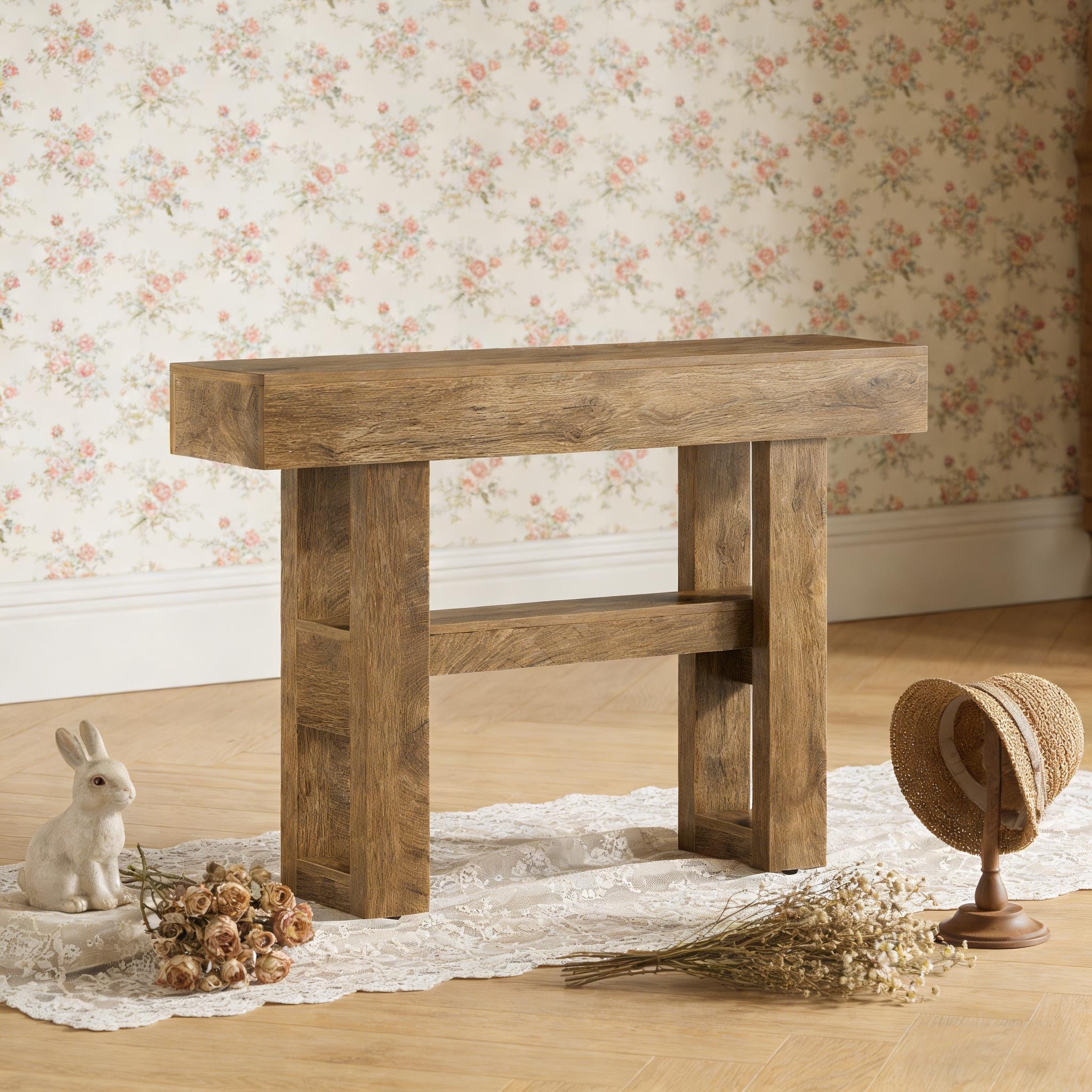 3-Tier Sofa Table,Entryway Table - Black+Brown - Overstock - 43871532