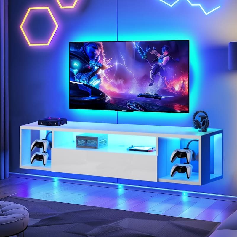 TV Gaming Console with Hidden Storage Cabinet