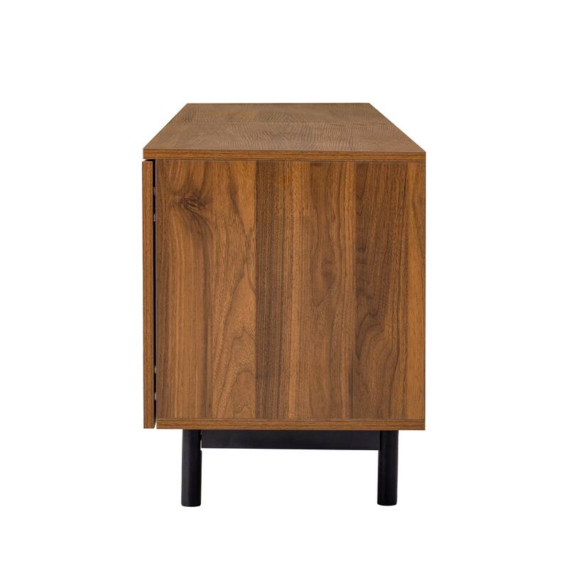 78" TV Stand Walnut Media Console Table with Drawers for Living Room