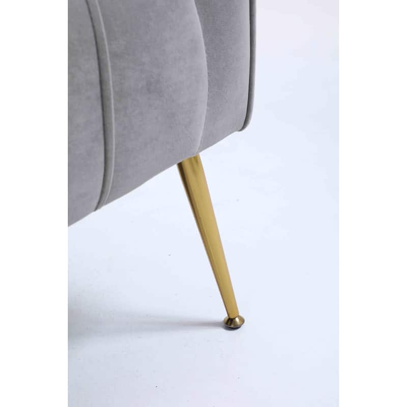 Upholstered Accent Chair with Tufted Cushions and Ottoman In Beige