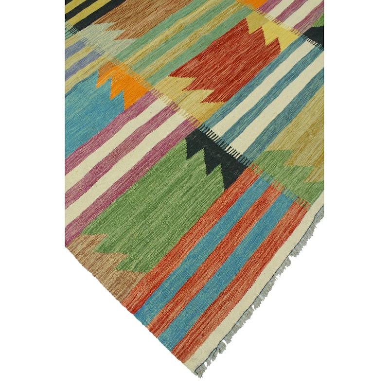 Flatweave Zuleika Red/Ivory Rug - 5'8" x 8'3"