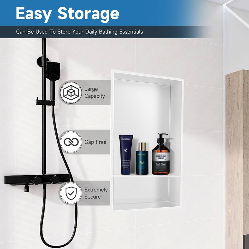 WIZ 12-inch W x 25-inch H x 4-inch D Stainless Steel Shower Niche