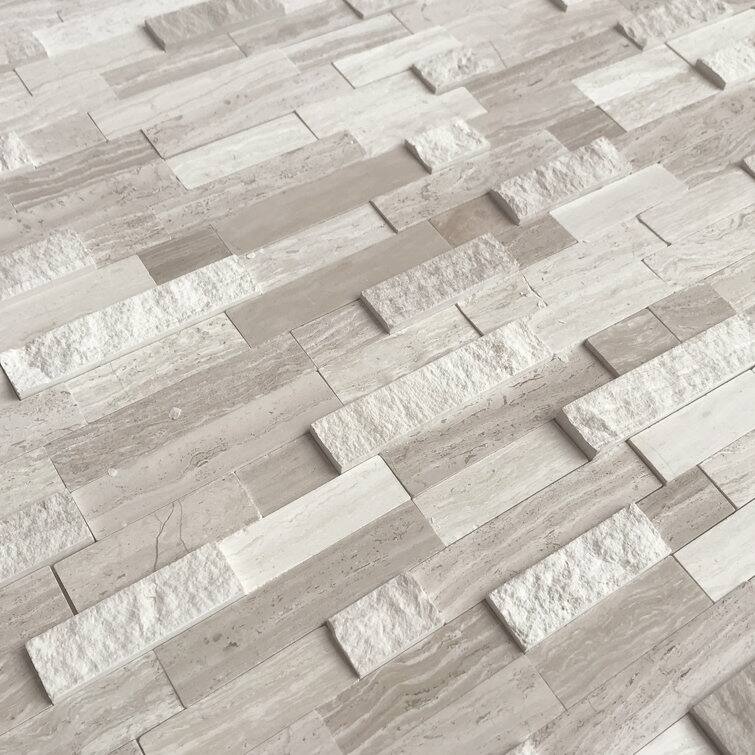 3D 11.5" x 10.7" Natural Stone Peel & Stick Mosaic Tile
