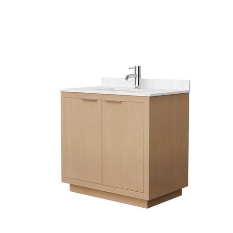 Maroni 36-Inch Light Straw Single Vanity, Cultured Marble Top