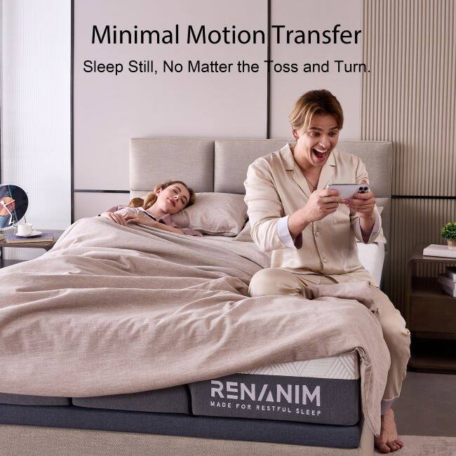 Renanim Hybrid Foam Mattress-in-a-Box, Cooler Sleep, Breathable, Supportive, Pressure Relief