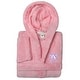 preview thumbnail 4 of 18, Sweet Kids 100% Polyester SUPER PLUSH Double Brushed Hooded Bathrobe - BOW Pink - L