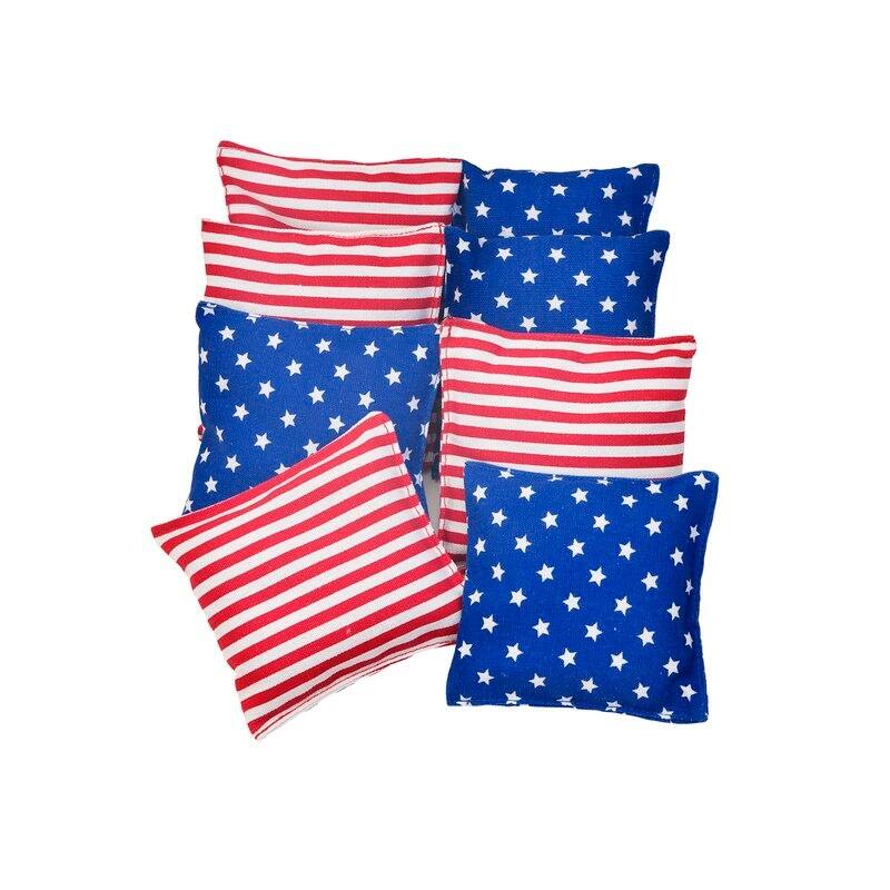 Sports Festival ® Cornhole Bean Bag Toss Game Replacement - 8 Bags - stars & stripes