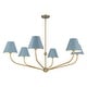 preview thumbnail 1 of 3, Xavier 6 Light Vibrant Gold + Blue Chandelier