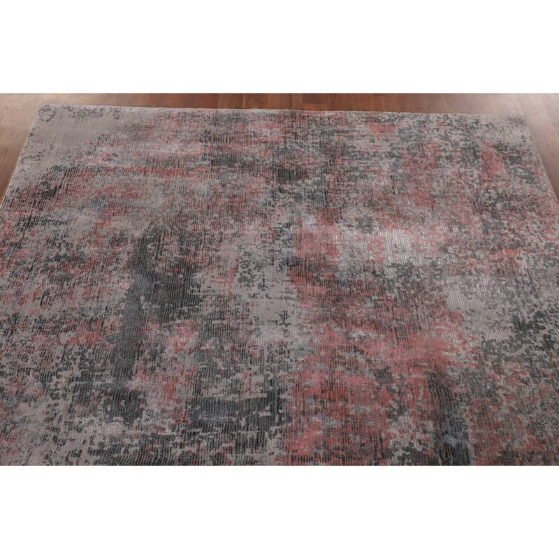All-Over Abstract Modern Area Rug Hand-Knotted Wool Carpet - 5'3" x 6'10"
