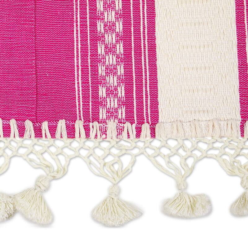 Novica Handmade Oaxaca Azalea Cotton Table Runner (98 Inch)