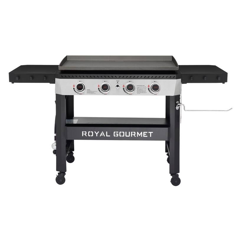 Royal Gourmet 34-Inch 4-Burner Propane Gas Griddle,Black & Silver - Propane Gas