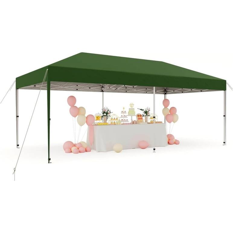 Pop Up Canopy Tent 10x20ft Instant Shelter Canopy for Events Party Wedding - 10x20ft - green