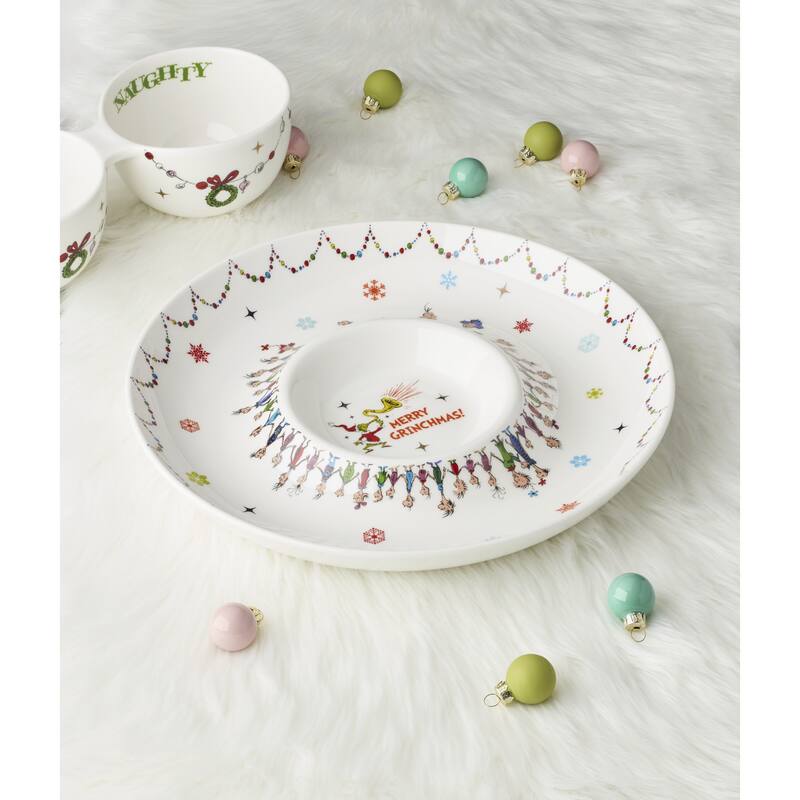 Lenox Merry Grinchmas Chip & Dip Bowl