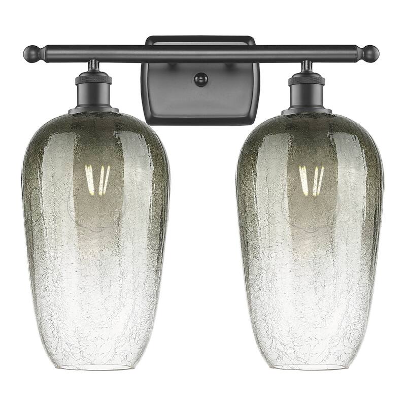 Innovations Lighting 516-2W-16-17 Brookhaven Flute Vanity Brookhaven - Matte Black / Slate