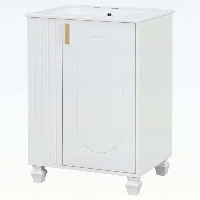 Bathroom Vanity with Sink, Cabinet Door Shelf,Side Open Storage,Wood Frame,Soft Closing Door