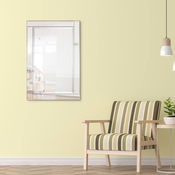 Shop Moderno Beveled Rectangle Wall Mirror Bathroom Mirror 24 In X 36 In Clear 24 X 36 On Sale Overstock 31424015