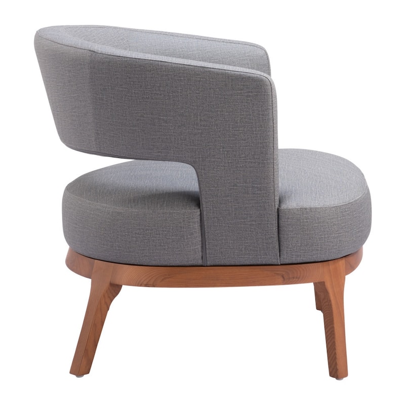 HomeRoots 27" Slate Gray And Brown Faux Leather Arm Chair - 26.8' X '27.2' X '27.2
