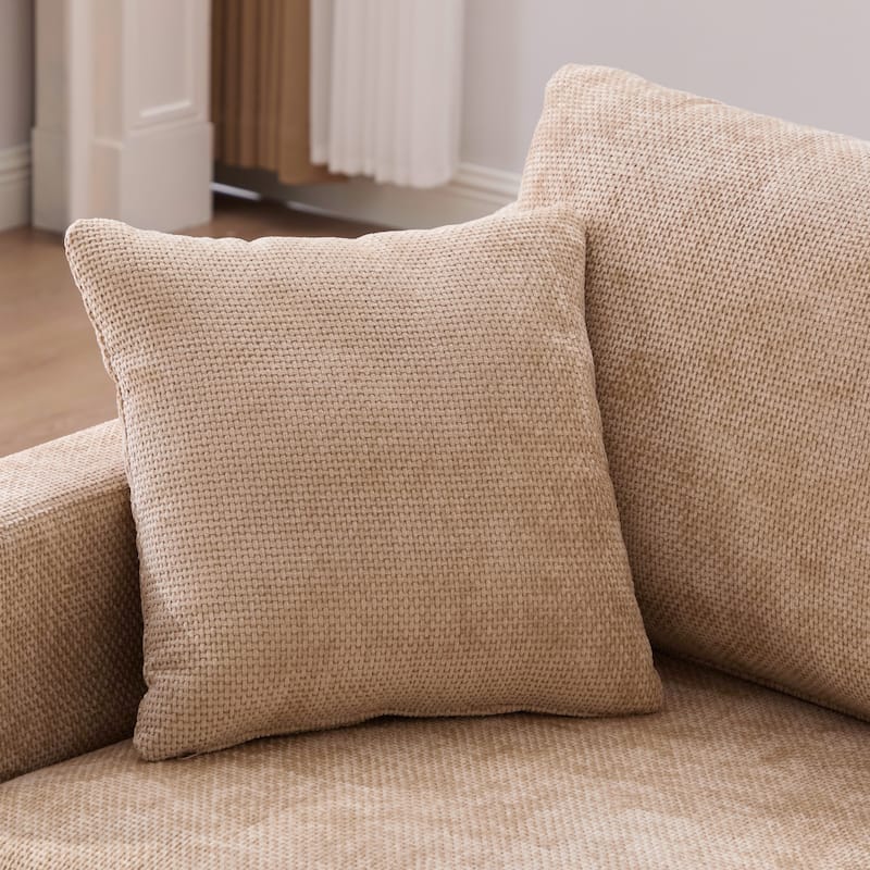 45.3"W Modern Chenille Leisure Chair, Reading ArmChair with 3 Pillows