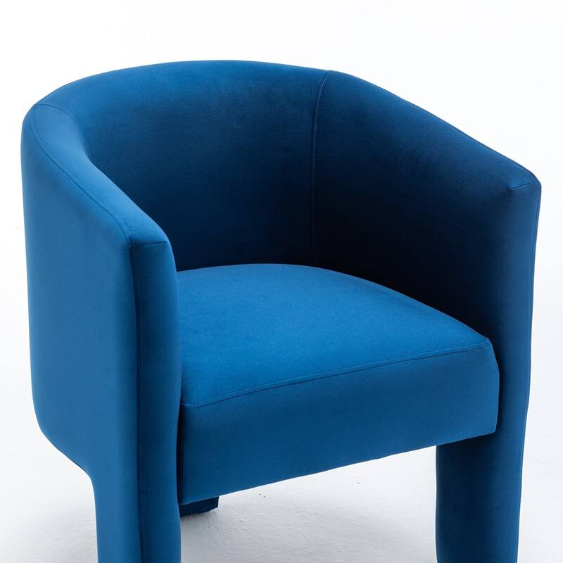 SEYNAR Modern Velvet Accent Chair, Upholstered Barrel Chair with Unique Solid Base for Living Room Soft Club Chair