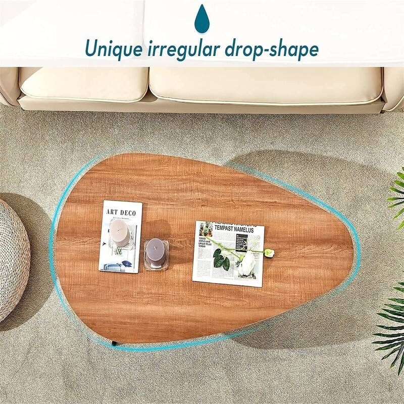 Coffee Tables for Small Space Unique Simple Oval - 22.2"D x 42.5"W x 17.1"H