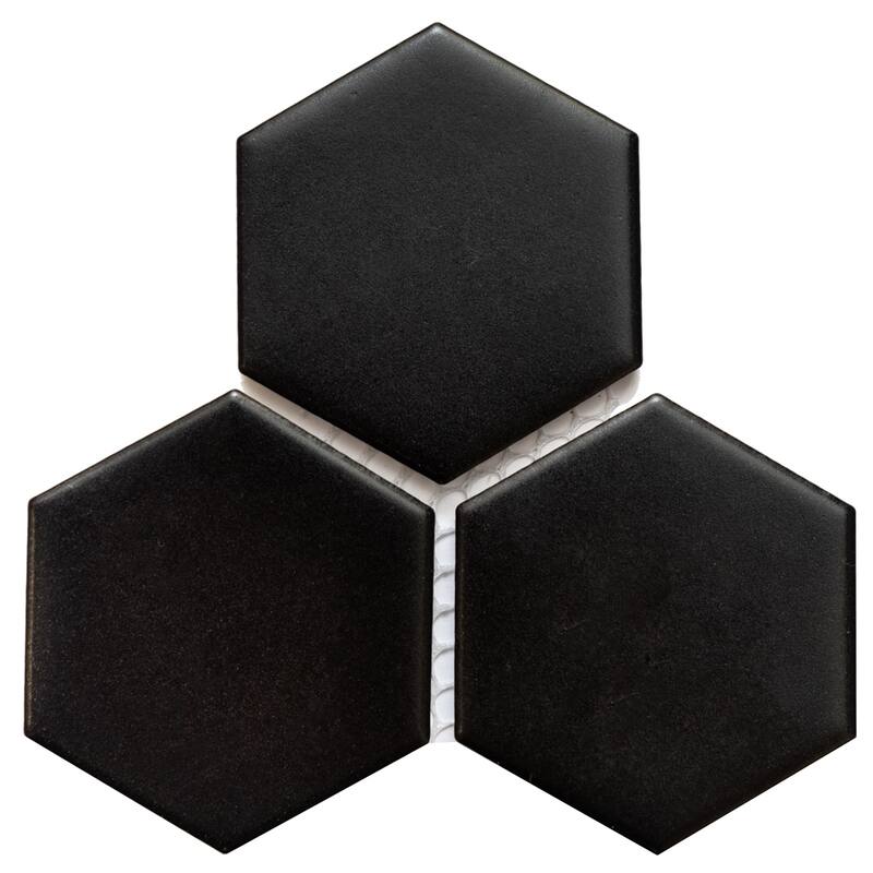 The Tile Life Honeycomb 2x2 Black Porcelain Floor & Backsplash Wall Tile