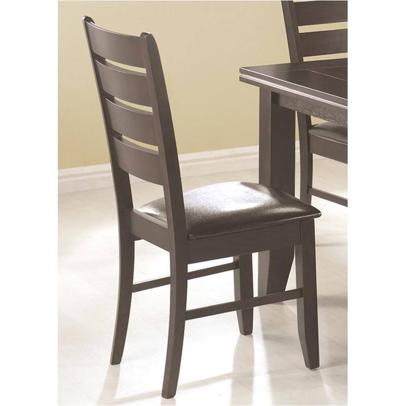 Set of 2 Slat Back Side Chairs in Cappuccino and Black