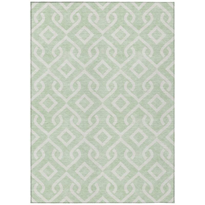 Machine Washable Indoor/ Outdoor Chantille Modern Trellis Rug