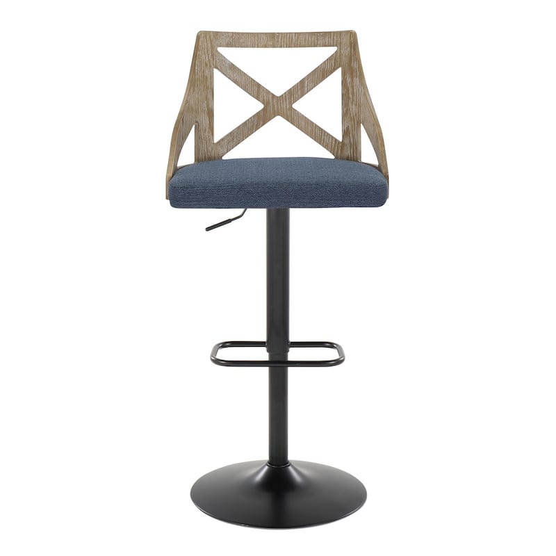The Gray Barn Charlotte Adjustable Bar Stool with Rounded Rectangular Footrest (Set of 2)