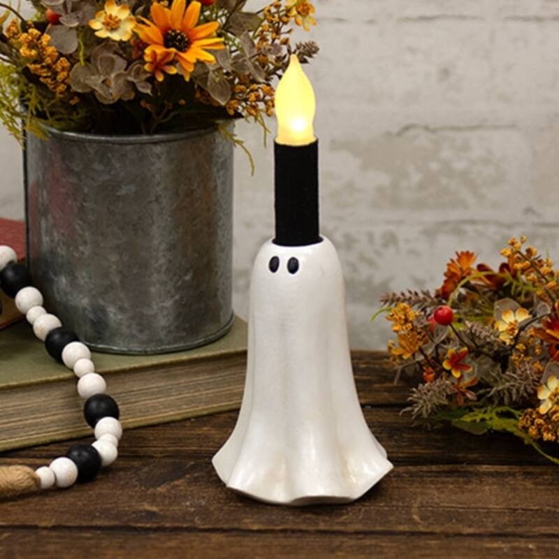 5 Inch Resin Ghost Taper Holder, Halloween Candle Stand - 5” x 3.75”