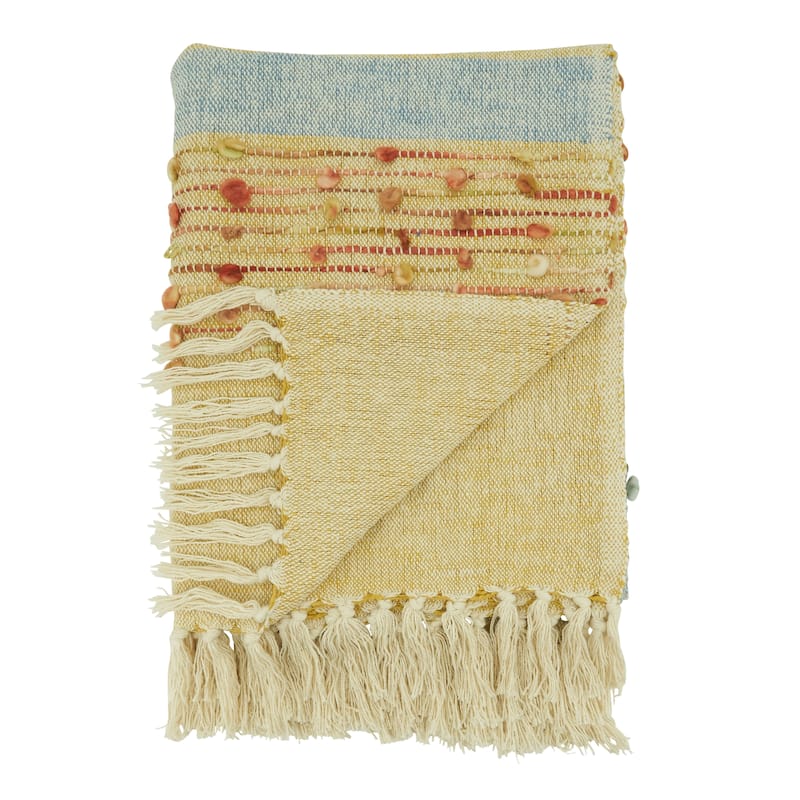 Throw Blanket With Striped Design