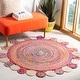 preview thumbnail 34 of 64, SAFAVIEH Handmade Cape Cod Lynda Coastal Jute Rug 3' Round - Red/Multi - Round