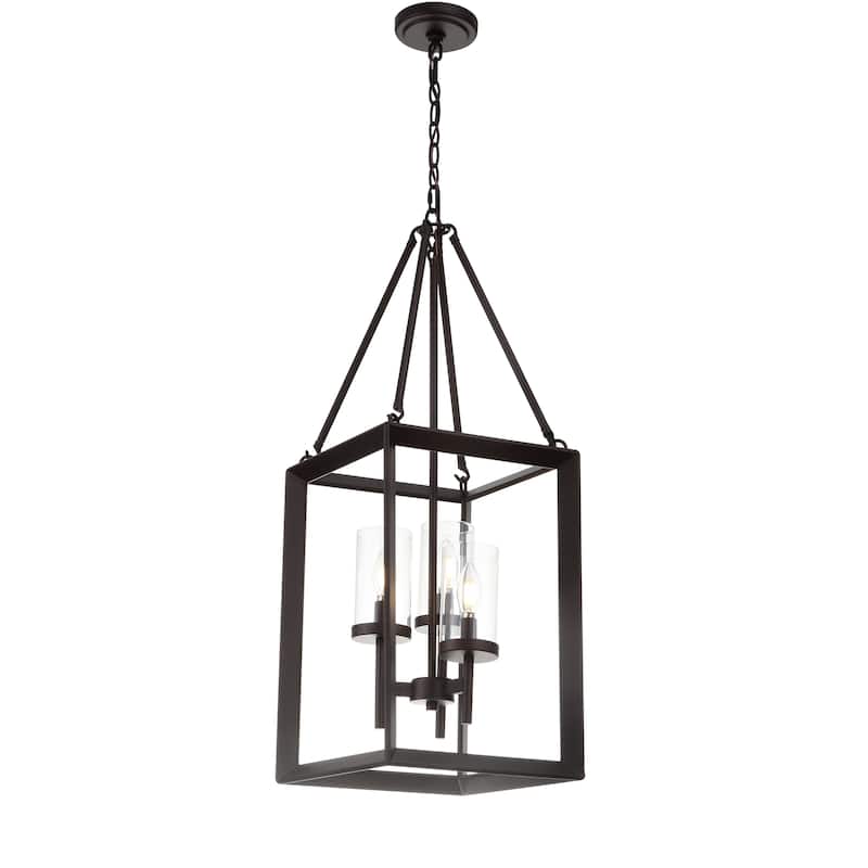 Gloria 12" 3-light Metal/Glass LED Pendant, Oil Rubbed Bronze by JONATHAN Y