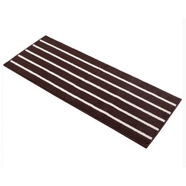 Simple Stripe Long Ground Floor Door Mat Carpet 43x110cm - Coffee