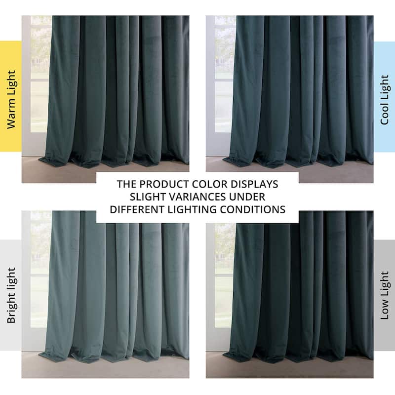 Exclusive Fabrics French Pleat Heritage Plush Velvet Room Darkening Curtains For Bedroom & Living Room Curtains (1 Panel)