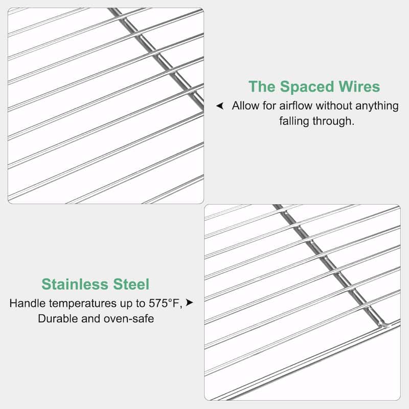 2-Pack Cooling Rack, Stainless Steel Baking Rack Silver - 20" x 12"