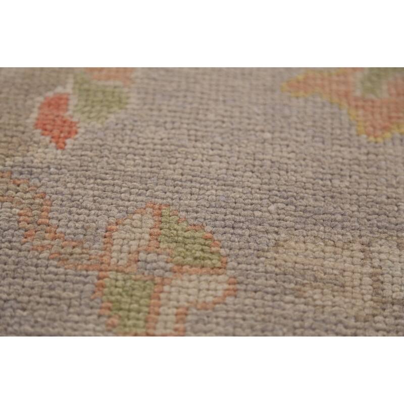 Hand Knotted Oriental 100% Wool Carpet Transitional All-Over Purples Oushak Area Rug - 9' 9'' X 7' 11''